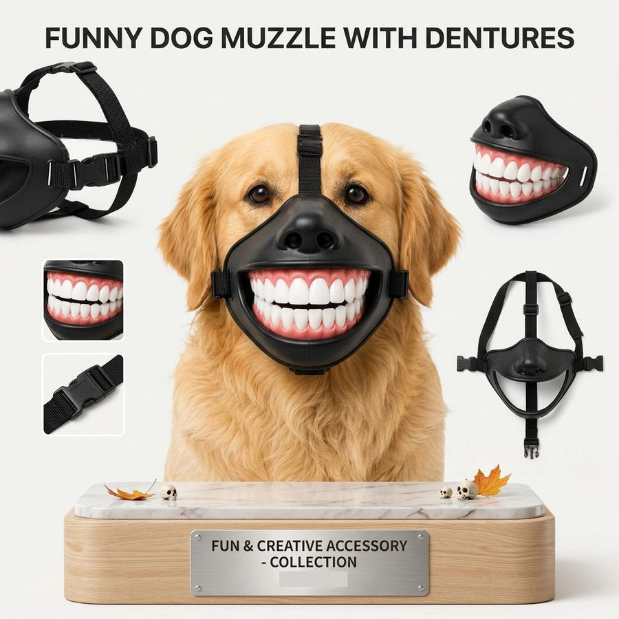 Funny Big Human Smile Dog Mask - alternate view