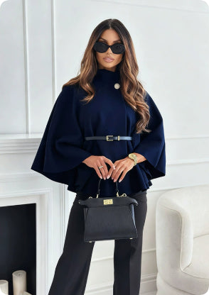 Finiks Gravity | Stand-Collar Batwing Sleeve Belted Cloak Jacket | Product image 15