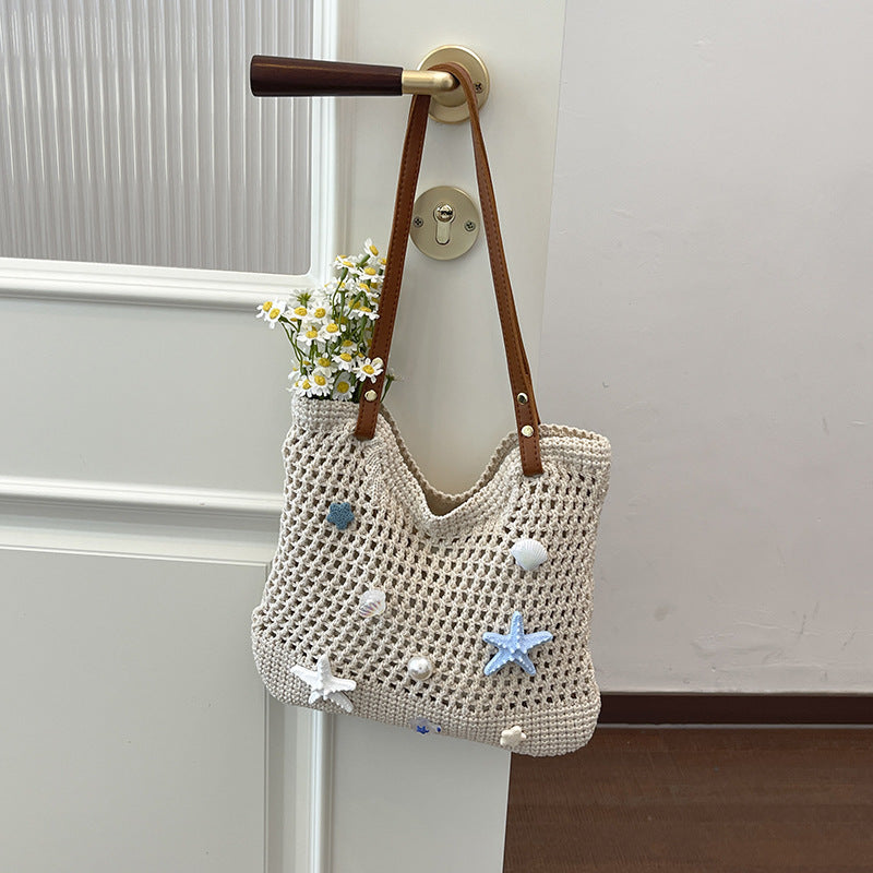Woven Straw Shoulder Bag