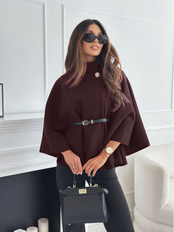 Finiks Gravity | Stand-Collar Batwing Sleeve Belted Cloak Jacket | Product image 17
