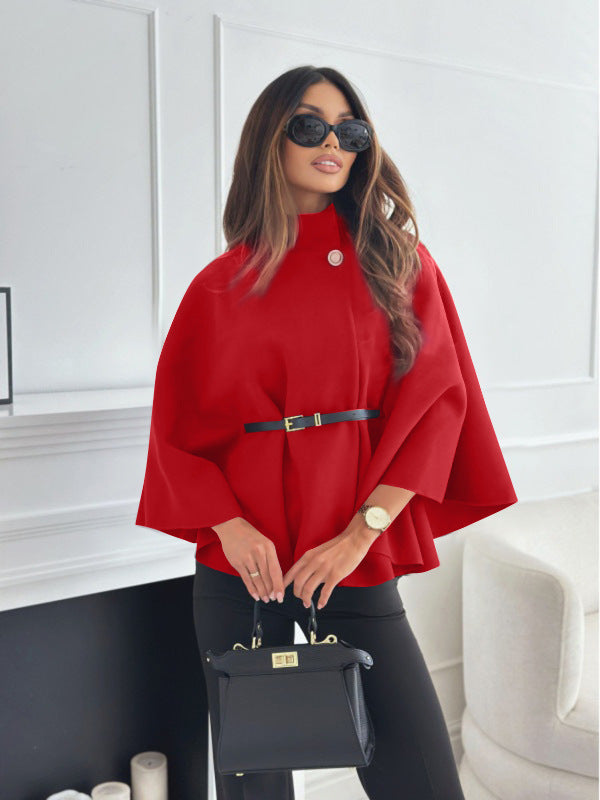 Finiks Gravity | Stand-Collar Batwing Sleeve Belted Cloak Jacket | Product image 18