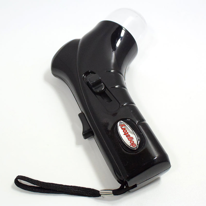 Black interactive pet treat launcher for dogs and cats