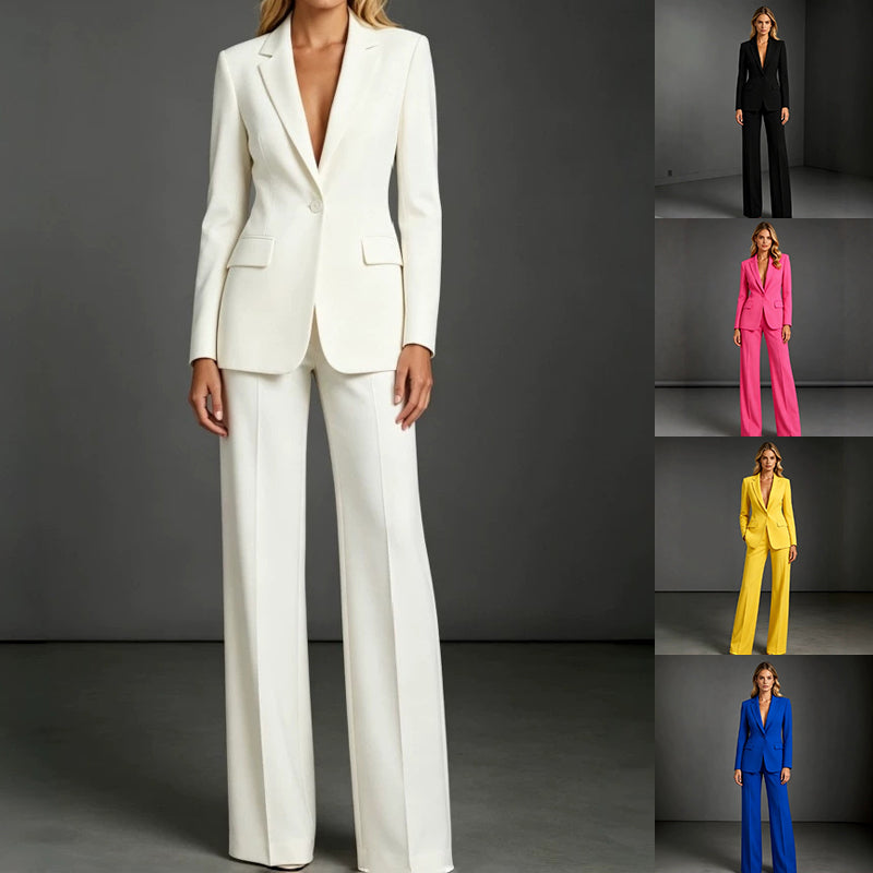 Slim-Fit Blazer & Dress Pants Two-Piece Suit Set