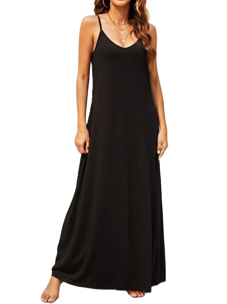 Finiks Gravity | Solara Floral Maxi Dress – Boho V-Neck Spaghetti Strap Summer Dress | Product image 3