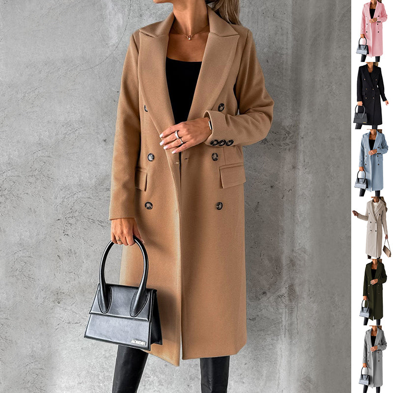 Ruffled Lapel Long Blazer
