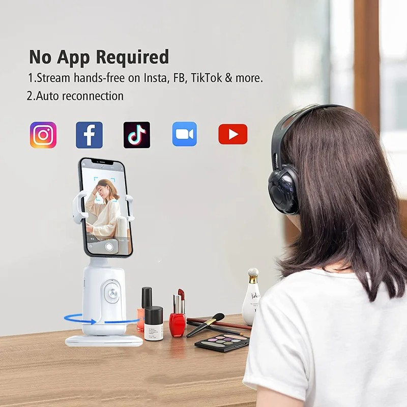 No app required smart face tracking phone holder