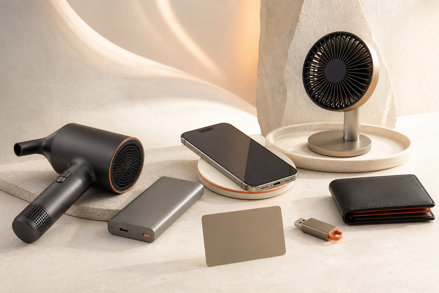 A broad accessories edit with charging, personal care, travel and gifting essentials